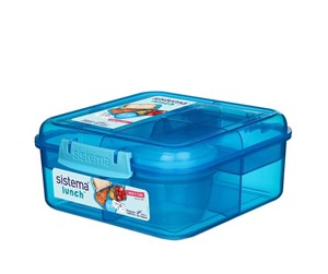 Kjøkkentilbehør - Sistema 1.25 L Bento Cube Lunch - Blue - 41685-02