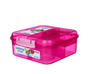 Kjøkkentilbehør - Sistema 1.25 L Bento Cube Lunch - Pink - 41685-03