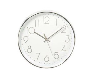 Dekorasjon - Nedis - clock - quartz - wall mountable - 30 cm - white silver - CLWA015PC30SR