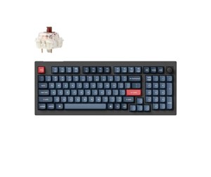 Tastatur - Keychron V5 MAX QMK/VIA Wireless RGB Hot Swap Jupiter Brown - Carbon Black - Gamingtastatur - Nordisk - Svart - V5M-D3