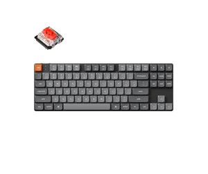 Tastatur - Keychron K1 MAX QMK/VIA Wireless RGB Hot Swap Low Profile Red - Gray - Tastatur - Uten talltastatur - Nordisk - Grå - K1M-H1