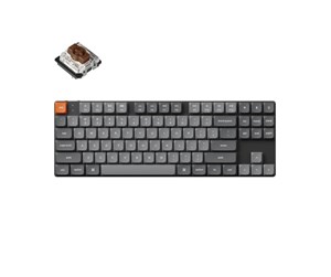 Tastatur - Keychron K1 MAX QMK/VIA Wireless RGB Hot Swap Low Profile Brown - Gray - Tastatur - Uten talltastatur - Nordisk - Grå - K1M-H3