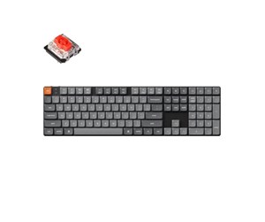 Tastatur - Keychron K5 MAX QMK/VIA Wireless RGB Hot Swap Low Profile Red - Gray - Gamingtastatur - Nordisk - Grå - K5M-H1