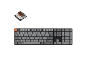 Tastatur - Keychron K5 MAX QMK/VIA Wireless RGB Hot Swap Low Profile Brown - Gray - Gamingtastatur - Nordisk - Grå - K5M-H3