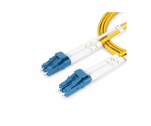 Nettverkskabel - 5m (16.4ft) LC to LC (UPC) OS2 Single Mode Duplex Fiber Optic Cable 9/125µm Laser Optimized 10G Bend Insensitive Low Insertion Loss - LSZH Fiber Patch Cord (SMDOS2LCLC5M) - patch cable - 5 m - yellow - SMDOS2LCLC5M