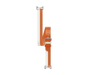 Smartklokke - Tilbehør - Xiaomi Dual-tone Leather Strap - White and Orange - BHR8724GL