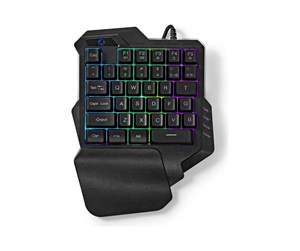 Tastatur - Nedis - keyboard - wired single-handed gaming - black - Gamingtastatur - Svart - GKBDS110BK