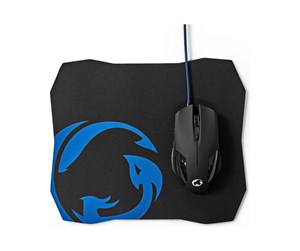 Mus - Nedis Gaming - mouse - USB - black - with mouse pad - Mus - Optisk - 6 - Svart - GMMP110BK