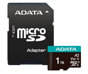 Minnekort - A-Data Premier Pro MicroSD/SD V30S - 100MB/s - 1TB - AUSDX1TUI3V30SA2-RA1