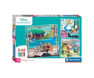 Puslespill - Clementoni Jigsaw Puzzle Super Color Square Disney Classics 3x48pcs. Gulv - 25302