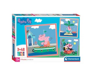 Puslespill - Clementoni Jigsaw Puzzle Super Color Square Peppa Pig 3x48pcs. Gulv - 25293