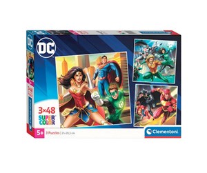 Puslespill - Clementoni Jigsaw Puzzle Super Color Square DC Comics Justice League 3x48pcs. Gulv - 25296