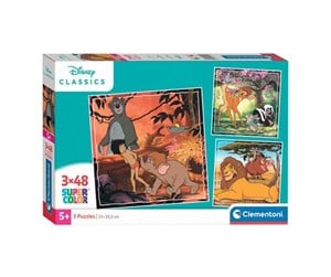 Puslespill - Clementoni Jigsaw Puzzle Super Color Square Disney Classics II 3x48pcs. Gulv - 25299