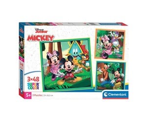 Puslespill - Clementoni Jigsaw Puzzle Super Color Square Mickey and Friends 3x48pcs. Gulv - 25298