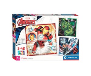 Puslespill - Clementoni Jigsaw Puzzle Super Color Square Marvel Avengers 3x48pcs. Gulv - 25315