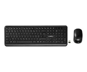 Tastatur - Nedis - keyboard and mouse set - AZERTY - French - black - Tastatur & Mussett - Fransk - Svart - KBMCW100BKFR