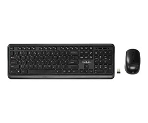 Tastatur - Nedis - keyboard and mouse set - QWERTY - US - black - Tastatur & Mussett - Amerikansk Engelsk - Svart - KBMCW100BKUS