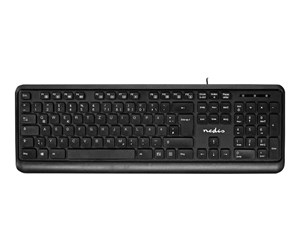 Tastatur - Nedis - keyboard - QWERTZ - German - black - Tastatur - Tysk - Svart - KBMU200BKDE