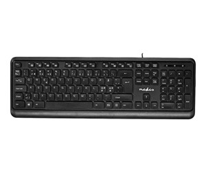 Tastatur - Nedis - keyboard - QWERTY - Nordic - black - Tastatur - Nordisk - Svart - KBMU200BKND