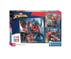 Puslespill - Clementoni Jigsaw Puzzle Super Color Square Marvel Spiderman 3x48pcs. Gulv - 25316