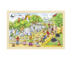 Puslespill - Goki Jigsaw puzzle 24 pcs - Visit at the Zoo Tre - 57808