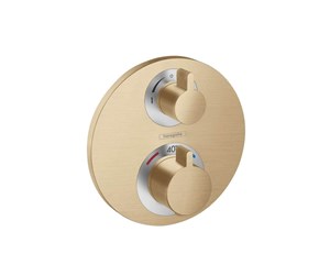 Blandebatterier og beslag - Hansgrohe ecostat s thermostatic mixer for concealed install, brushed bronze - 15758140