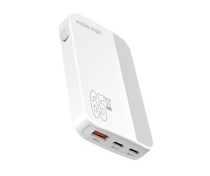 Mobil - Adaptere og ladere - Mobile Origin GaN III Slim Charger - White - 65Watt - GAN-65W-SLM-WHT