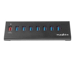 USB-hub - Nedis UHUBUP3810BK - hub - 8 ports USB-hub - 8 porter - Svart - UHUBUP3810BK