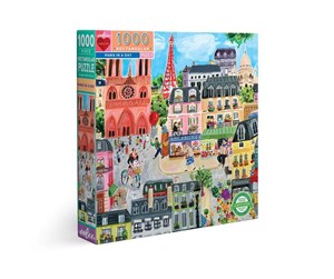 Puslespill - eeBoo Puzzle 1000 pcs - Paris in a Day - EPZTPD2