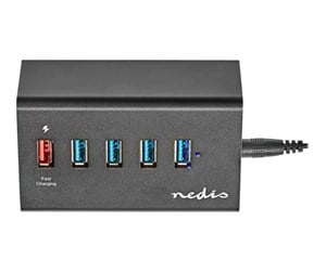 USB-hub - Nedis UHUBUP3510BK - hub - 5 ports USB-hub - 5 porter - Svart - UHUBUP3510BK