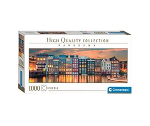 Puslespill - Clementoni Jigsaw Puzzle Panorama Bright Amsterdam 1000pcs. Gulv - 39838