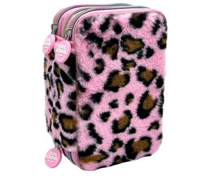 Skole - Tinka Triple Pencilcase - Leopard Rosa - 8-804206