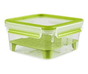 Kjøkkentilbehør - EMSA CLIP & GO - food storage container - green transparent - 1.3 L - 3110600386