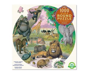 Puslespill - eeBoo Round Puzzle 1000 pcs - Wildlife of Africa - EPZCWLA