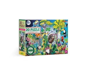 Puslespill - eeBoo Puzzle 20 pcs - Rainforest Life - EPZRS20