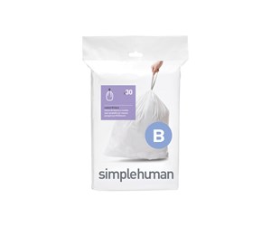 Rengjøring - Simplehuman Kode B tilpassede søppelposer, pakke med 30, hvit - CW0161