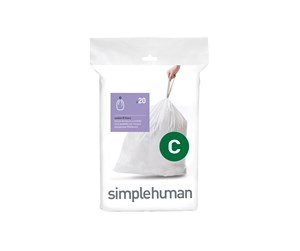 Rengjøring - Simplehuman Kode C tilpassede søppelposer, pakke med 20, hvit - CW0162