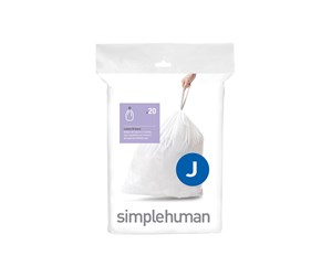 Rengjøring - Simplehuman Kode J tilpassede søppelposer, pakke med 20, hvit - CW0169