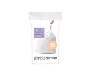 Rengjøring - Simplehuman Kode Q tilpassede søppelposer, pakke med 20, hvit - CW0176