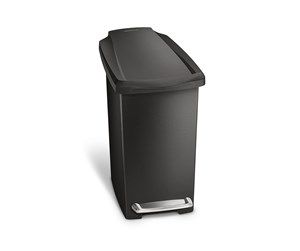 Avfallssortering - Simplehuman 10L slank pedalbøtte, svart plast - CW1329