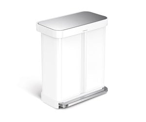 Avfallssortering - Simplehuman simplehuman 58L (34/24), dobbel pedalbøtte med linerlomme, hvit - CW2107