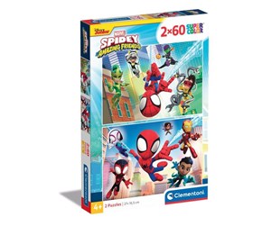 Puslespill - Clementoni Jigsaw Puzzle Super Color Spidey and His Amazing Friends 2x60pcs. Gulv - 21625