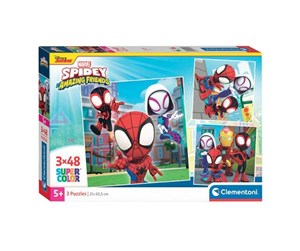 Puslespill - Clementoni Jigsaw Puzzle Super Color Square Marvel Spidey and His Friends 3x48pcs. Gulv - 25294