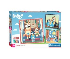 Puslespill - Clementoni Jigsaw Puzzle Super Color Square Bluey 3x48pcs. Gulv - 25308