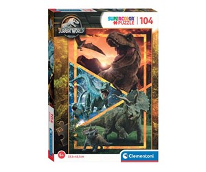 Puslespill - Clementoni Jigsaw Puzzle Super Color Jurassic World 104pcs. Gulv - 27181