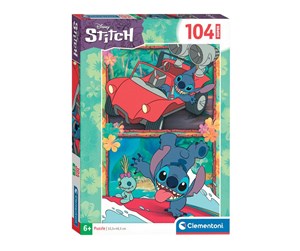 Puslespill - Clementoni Jigsaw Puzzle Super Color Disney Stitch 104pcs. Gulv - 27571