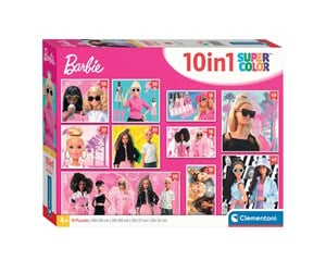 Puslespill - Clementoni Jigsaw Puzzle Super Color 10in1 Barbie Gulv - 20282