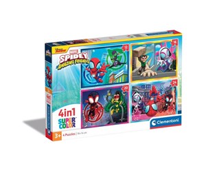 Puslespill - Clementoni Jigsaw Puzzle 4in1 Spidey and His Amazing Friends Gulv - 21528