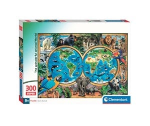 Puslespill - Clementoni Jigsaw Puzzle Super Color The Wonderful Animal World 300pcs. Gulv - 21723