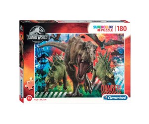 Puslespill - Clementoni Jigsaw Puzzle Super Color Jurassic World 180pcs. Gulv - 29106